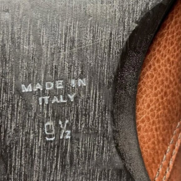 Italian Cognac Brown Knee High Leather Boots Size 9.5 M - Picture 9 of 10